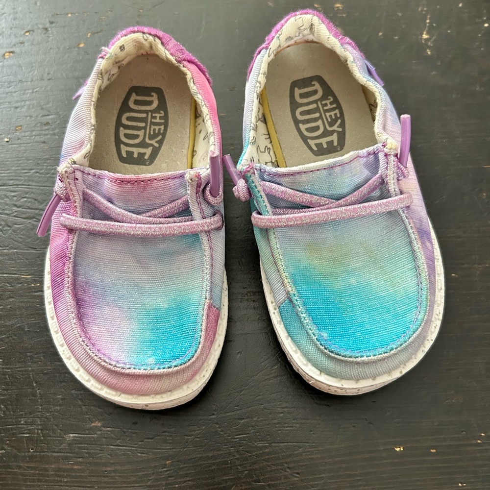 Hey Dude Purple and Blue Moccasins Casual Slip-On
